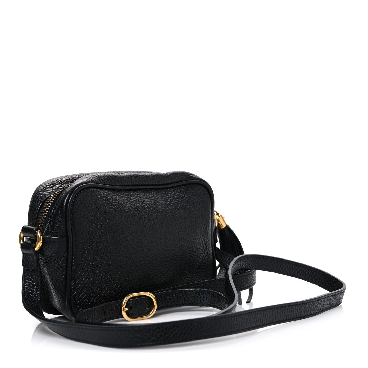 Pebbled Calfskin Small Soho Disco Bag Black