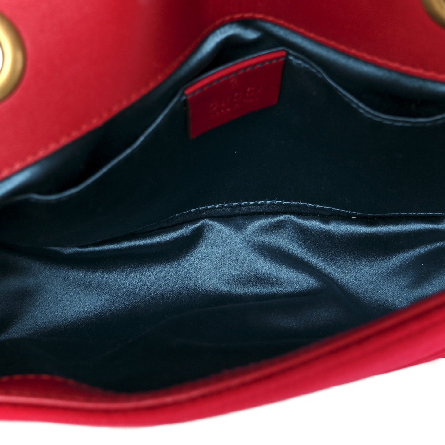 Velvet Matelasse Mini GG Marmont Shoulder Bag Hibiscus Red