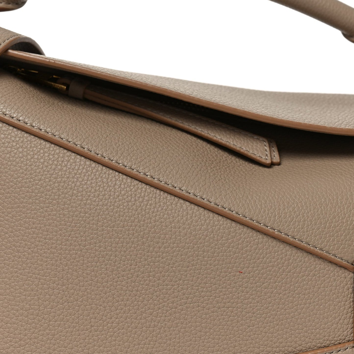 Grained Calfskin Small Puzzle Edge Bag Sand