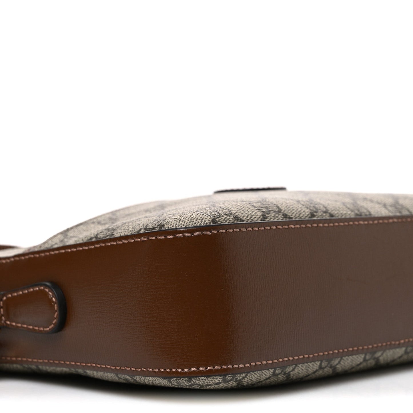 GG Supreme Monogram Azalea Calfskin Retro Interlocking G Messenger Shoulder Bag Beige Ebony Brown Sugar