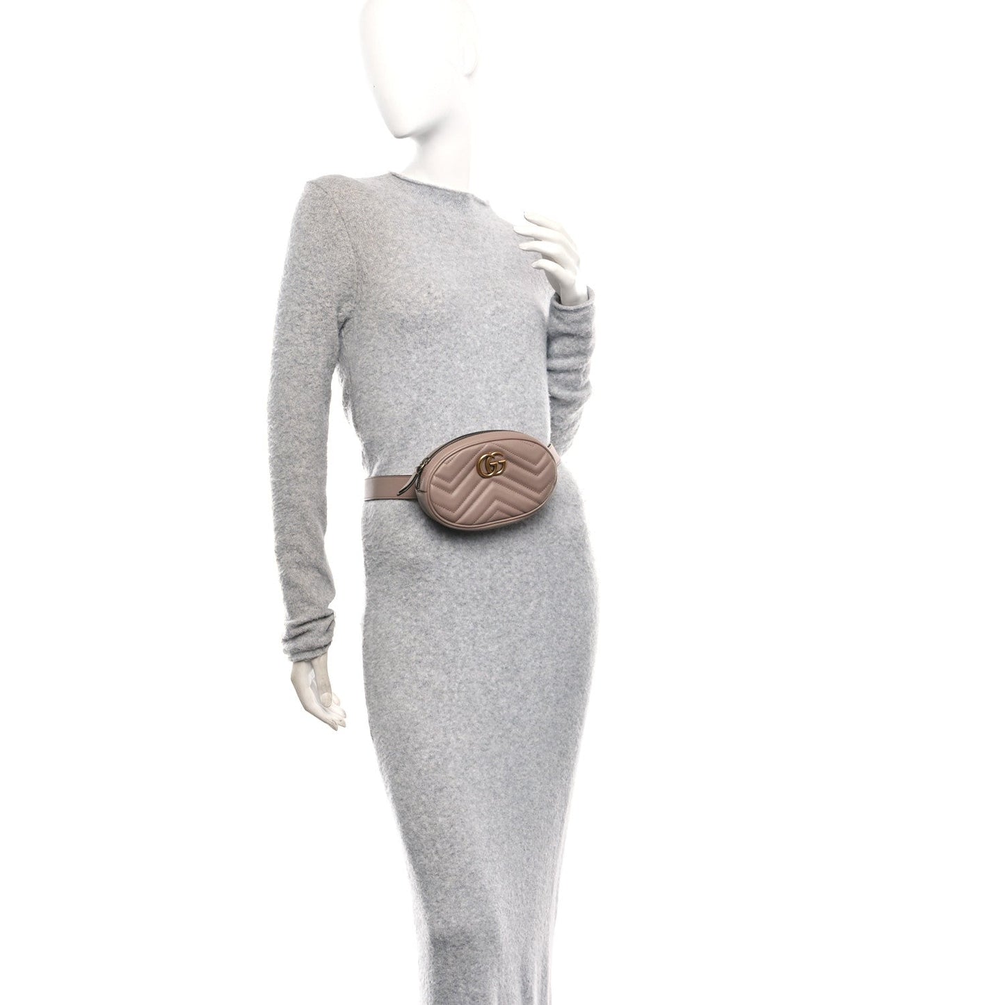 Calfskin Matelasse GG Marmont Belt Bag 75 30 Porcelain Rose