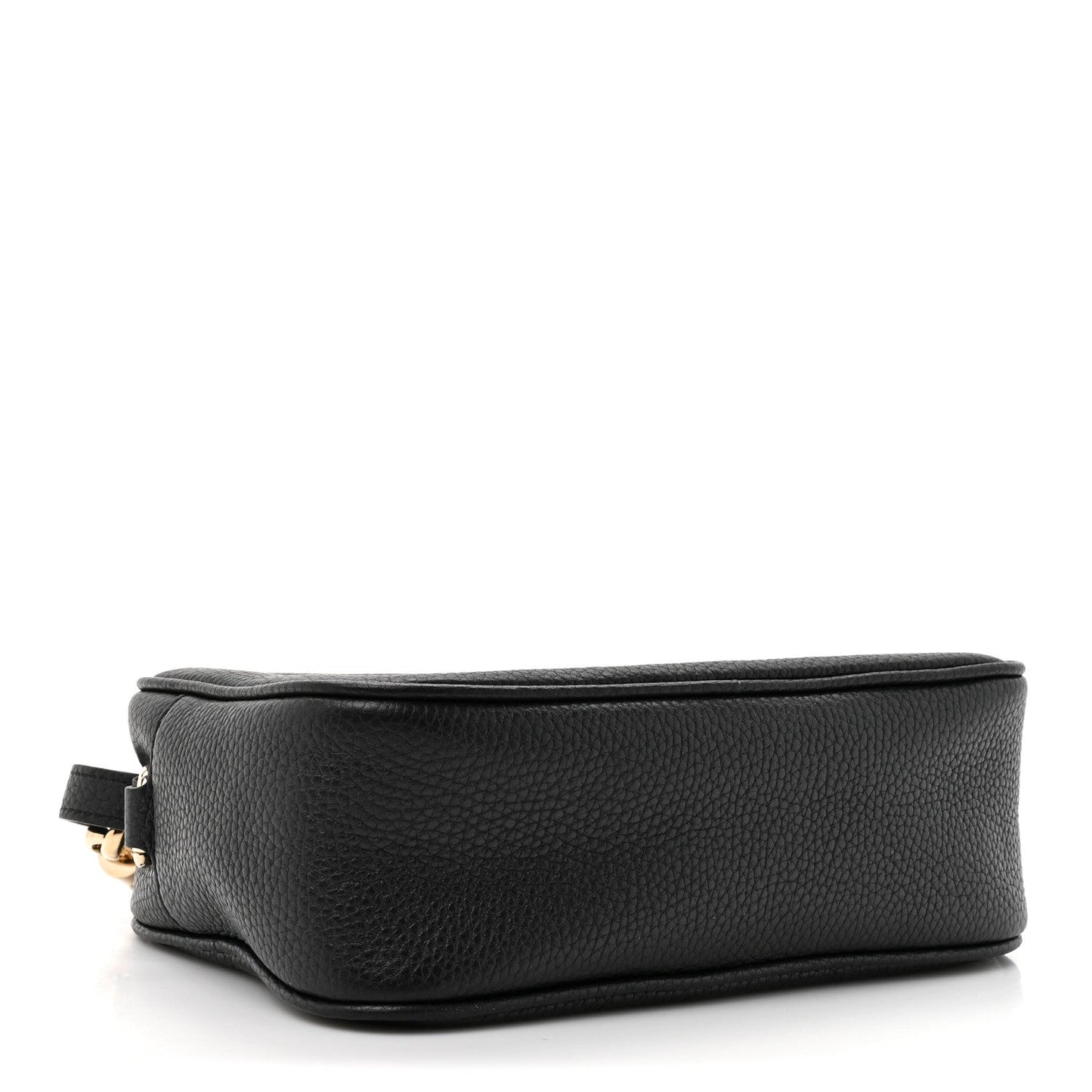Pebbled Calfskin Small Soho Disco Bag Black