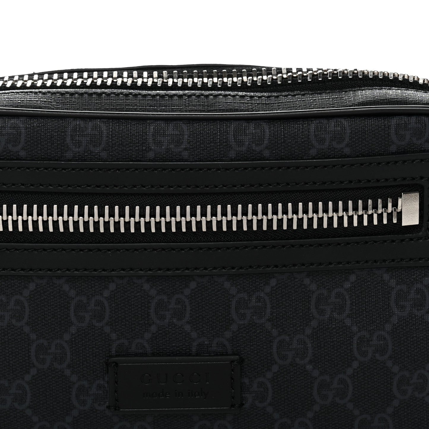 Soft GG Supreme Monogram Web Belt Bag Black Grey