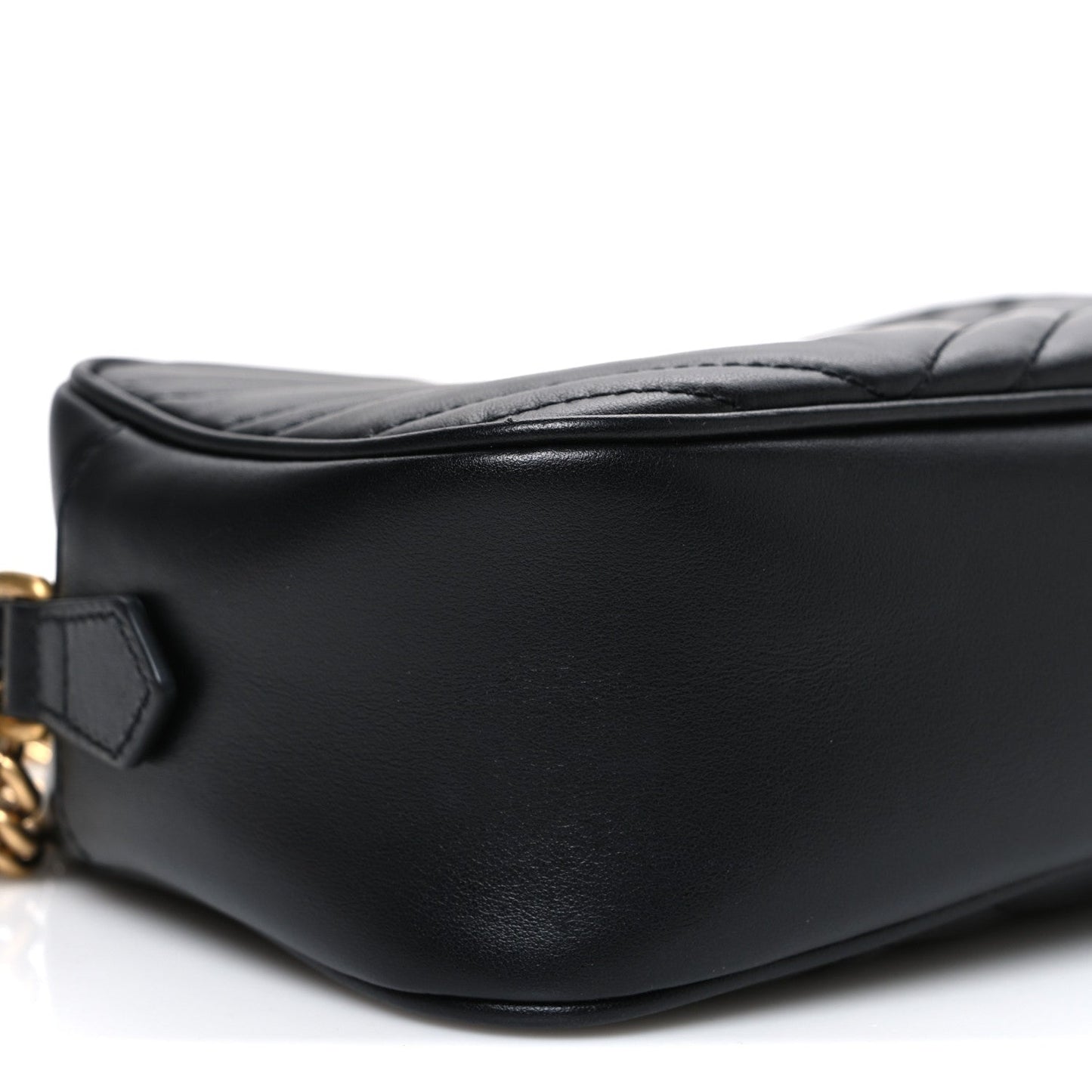 Calfskin Matelasse Small GG Marmont Chain Shoulder Bag Black