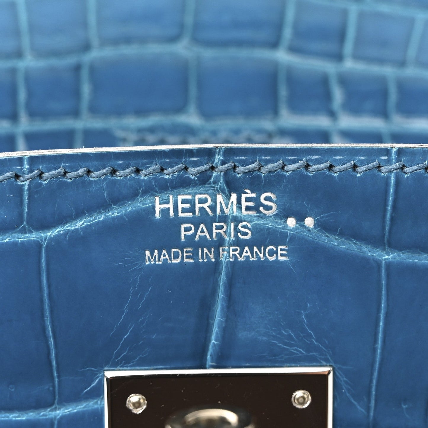 Shiny Niloticus Crocodile Birkin 30 Bleu Izmir