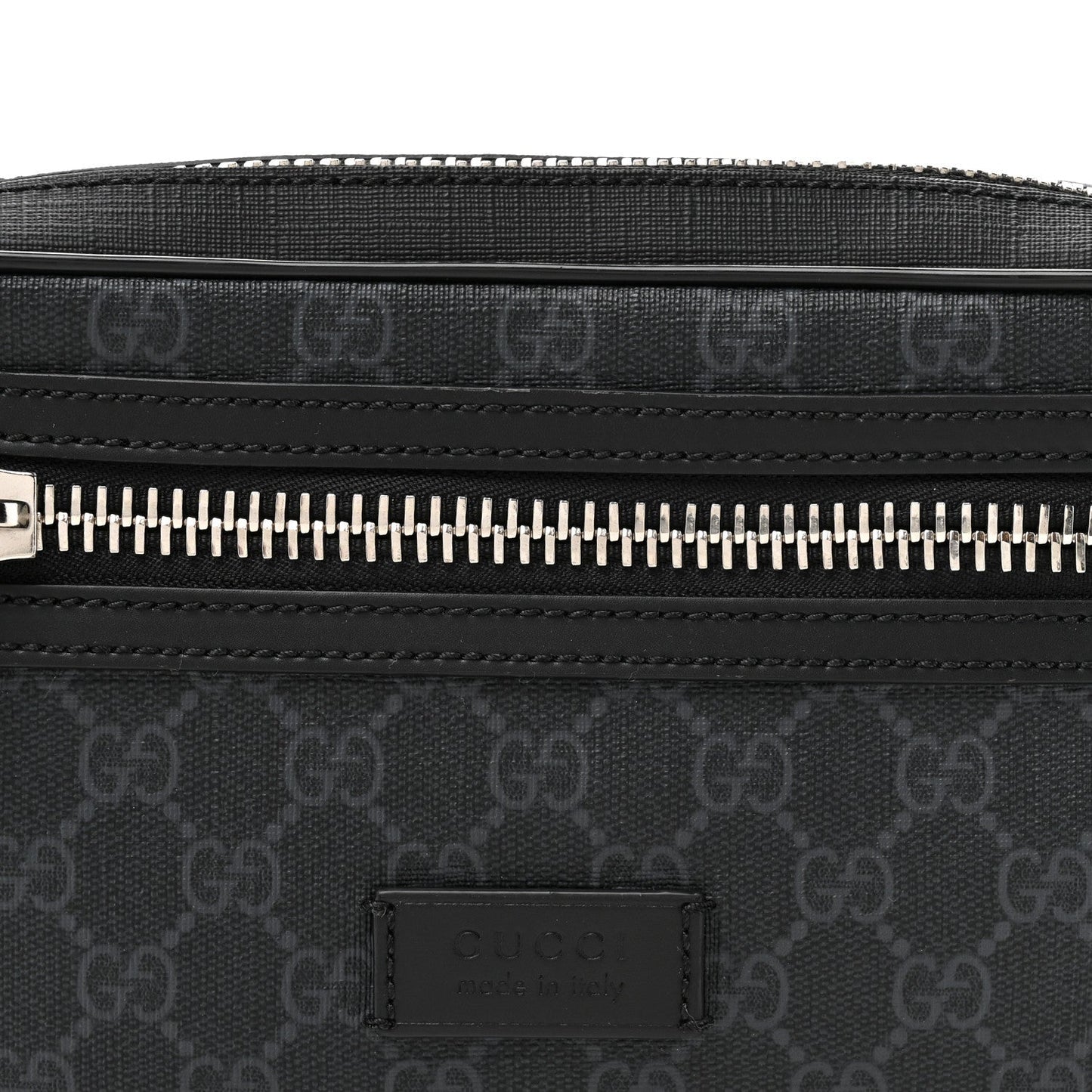 Soft GG Supreme Monogram Web Belt Bag Black Grey