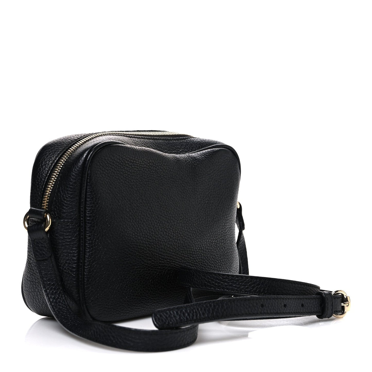 Pebbled Calfskin Small Soho Disco Bag Black