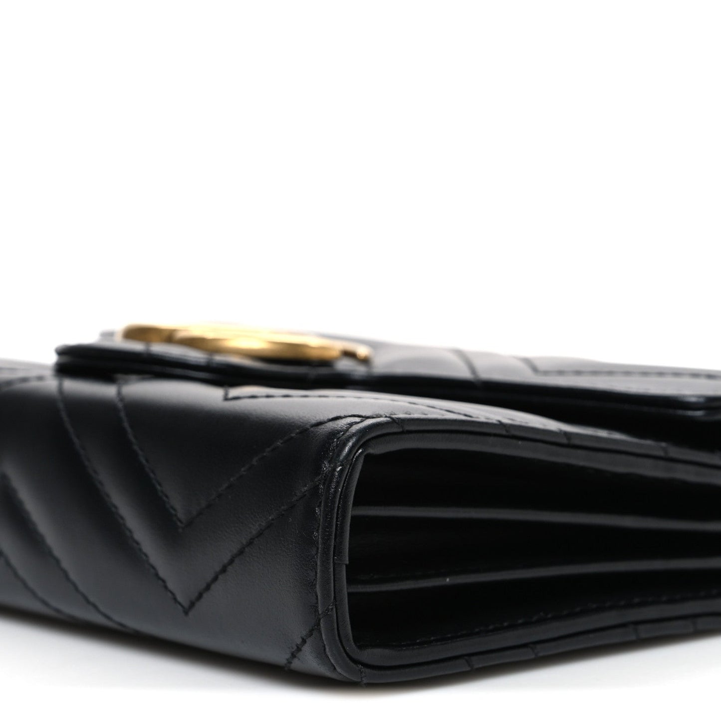 Calfskin Matelasse GG Marmont Chain Wallet Black