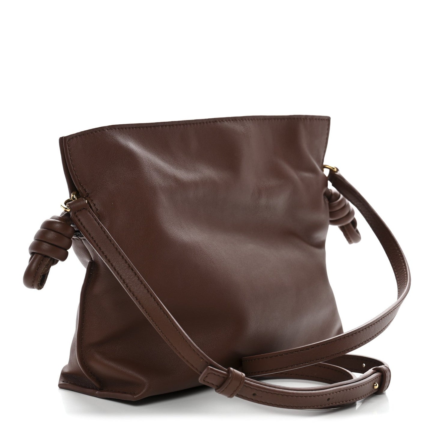 X SUNA FUJITA Nappa Flamenco Knot Clutch Havana