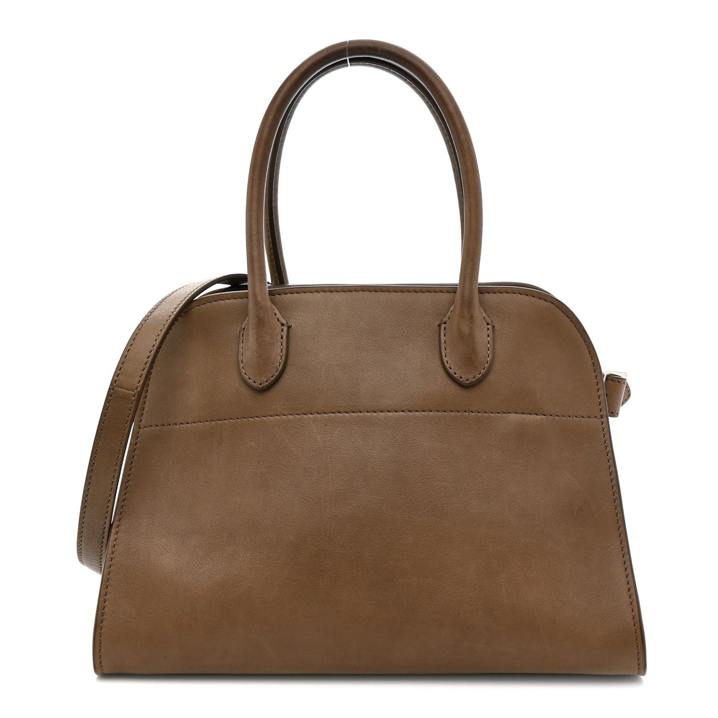 Polished Saddle Calfskin Soft Margaux 10 Bag Mouse Grey