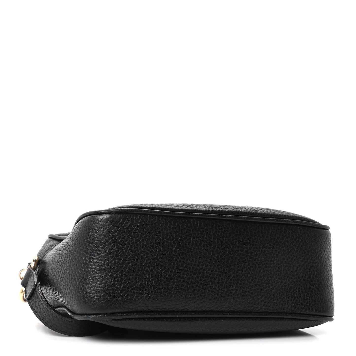 Pebbled Calfskin Small Soho Disco Bag Black