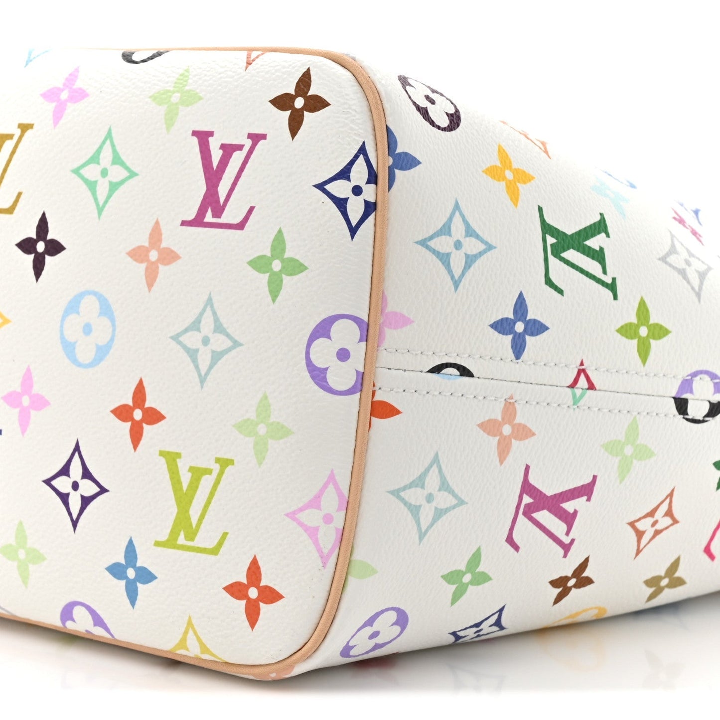LV x TM Monogram Multicolor Neverfull MM White