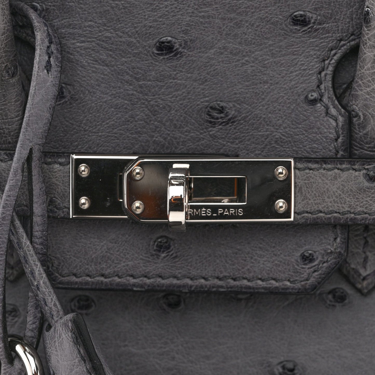 Ostrich Birkin 25 Gris Agate