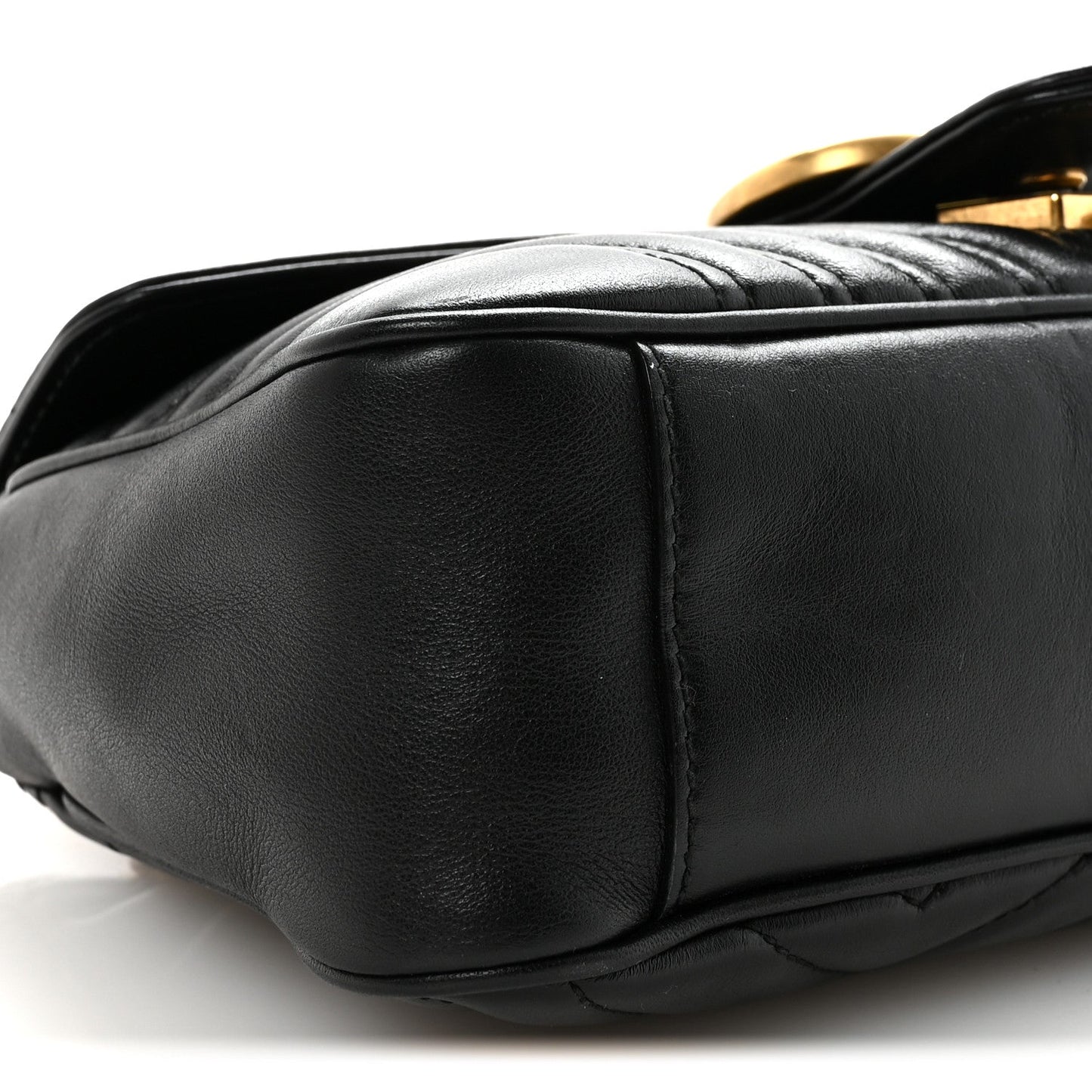 Calfskin Matelasse Small GG Marmont Shoulder Bag Black