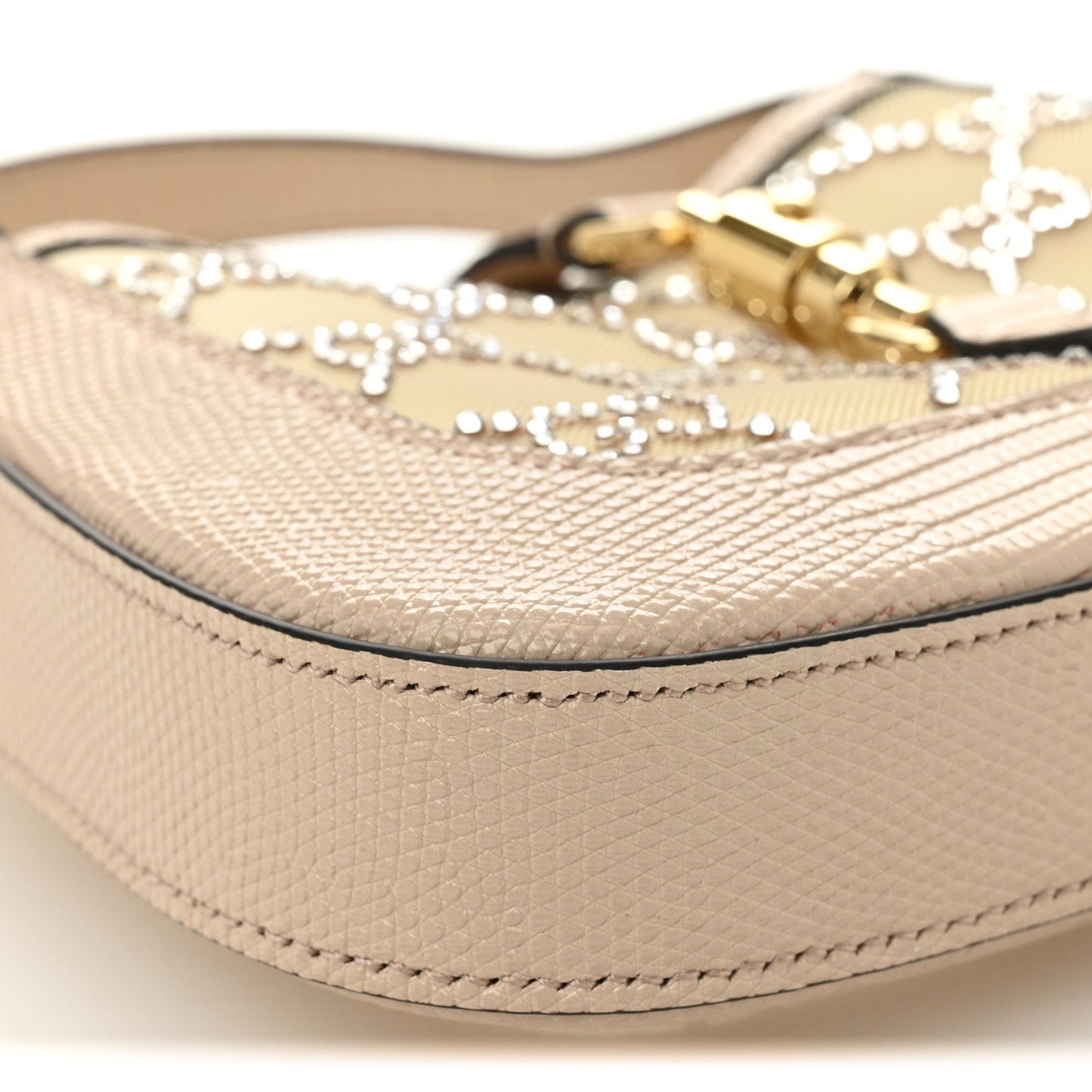 Lizard Mesh Crystal GG Monogram Mini Jackie 1961 Hobo Light Powder Skin Rose