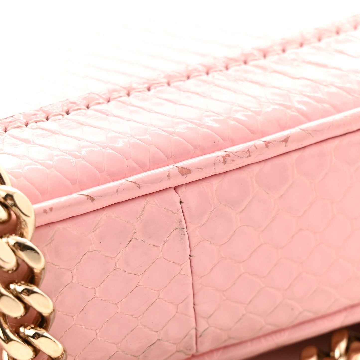 Snakeskin Mini Jackie Notte Bag Pink
