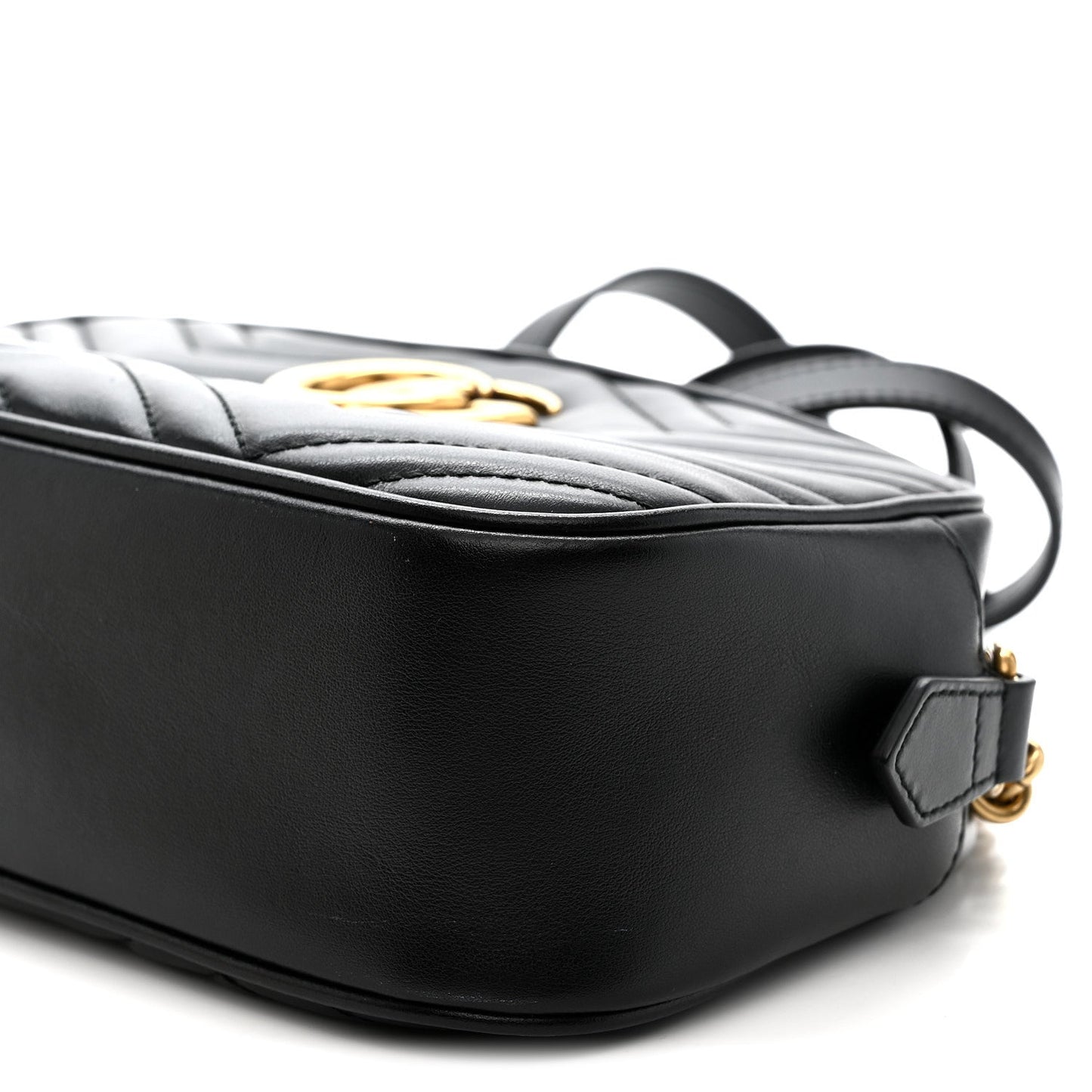 Calfskin Matelasse Small GG Marmont Chain Shoulder Bag Black