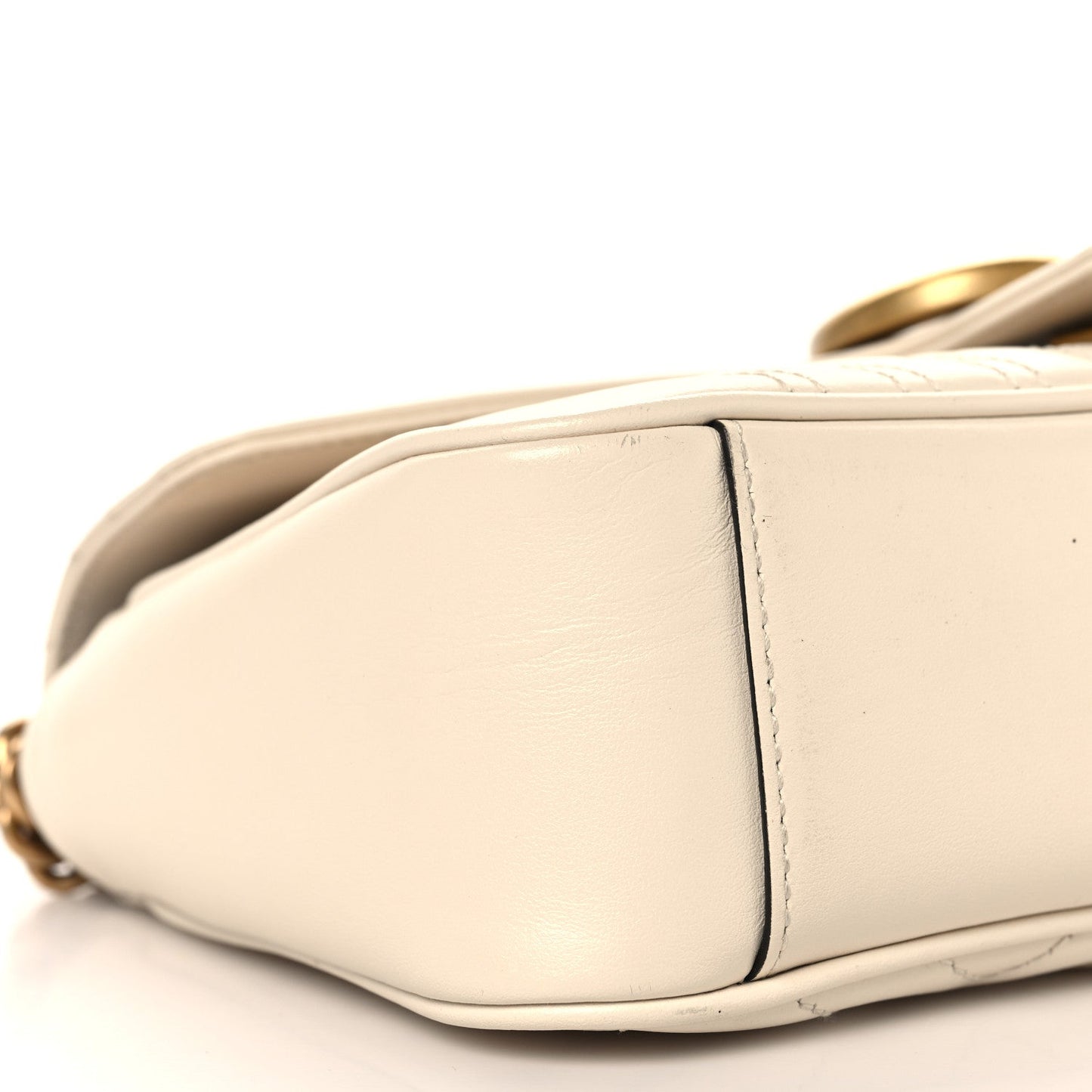Calfskin Matelasse Small GG Marmont Shoulder Bag White