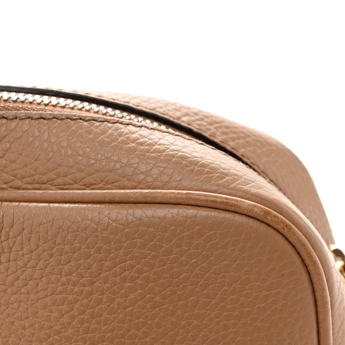 Pebbled Calfskin Small Soho Disco Bag Camelia