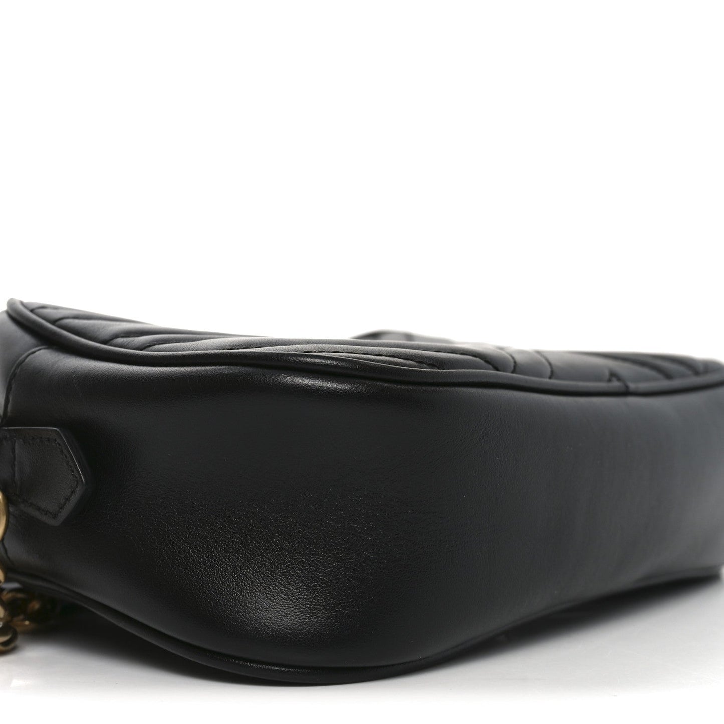 Calfskin Matelasse Small GG Marmont Chain Shoulder Bag Black