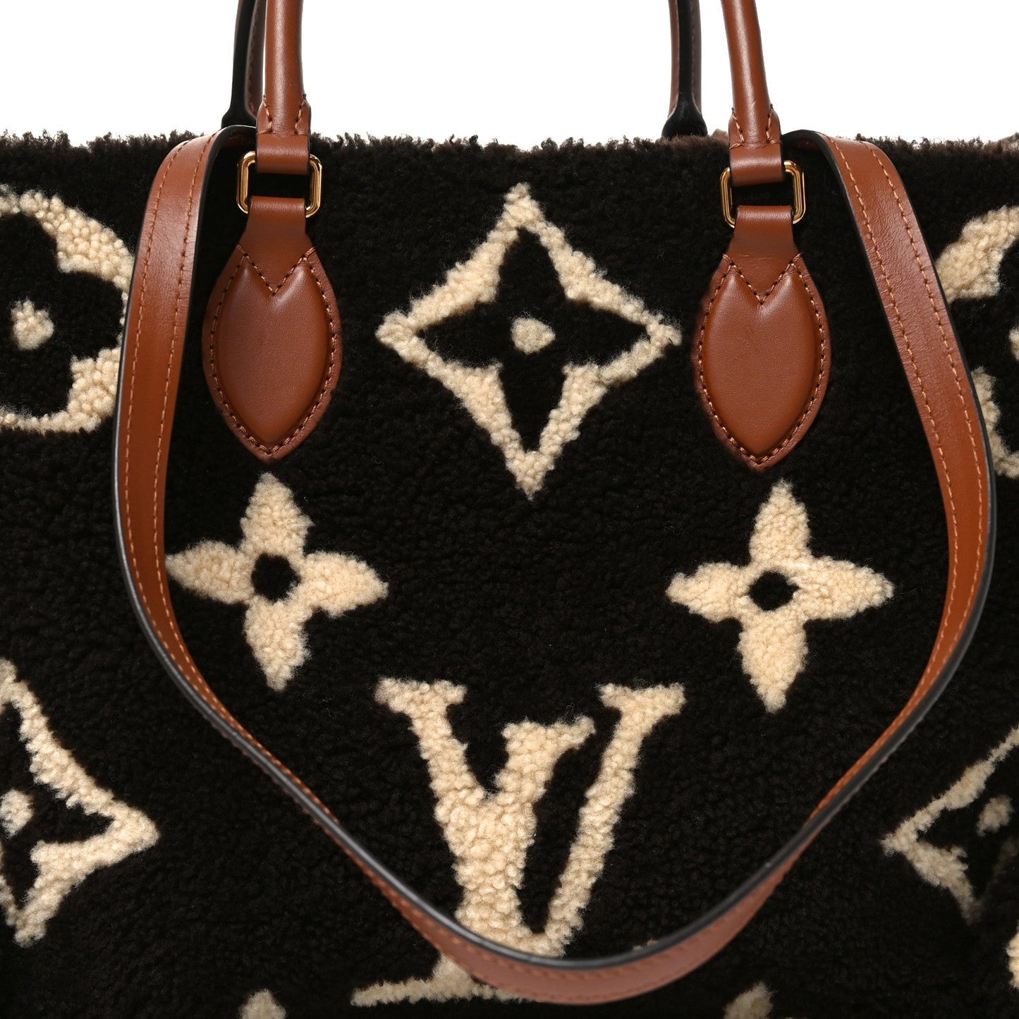 Shearling Monogram Giant Teddy Onthego GM Black White