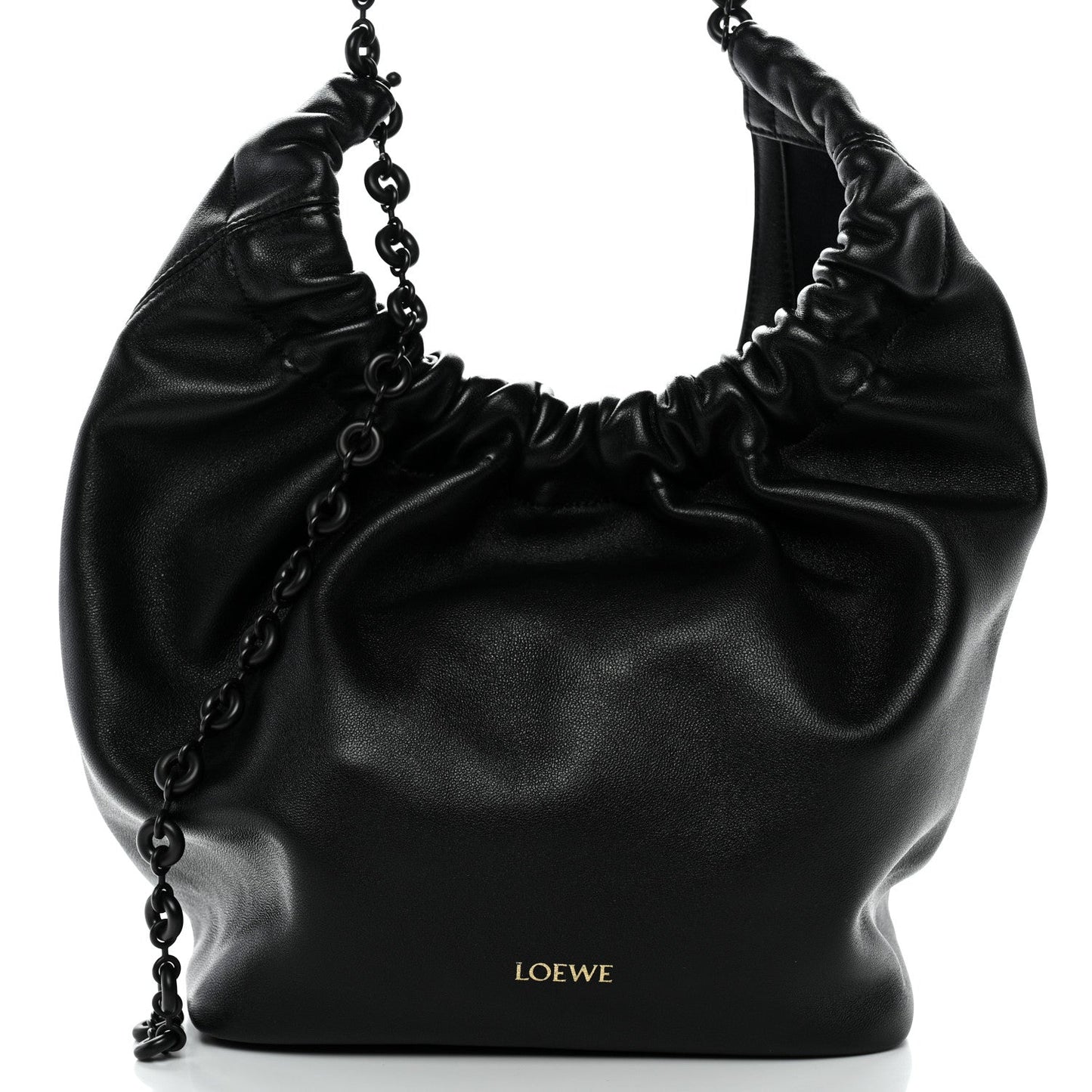 Mellow Nappa Small Monochrome Squeeze Bag Black