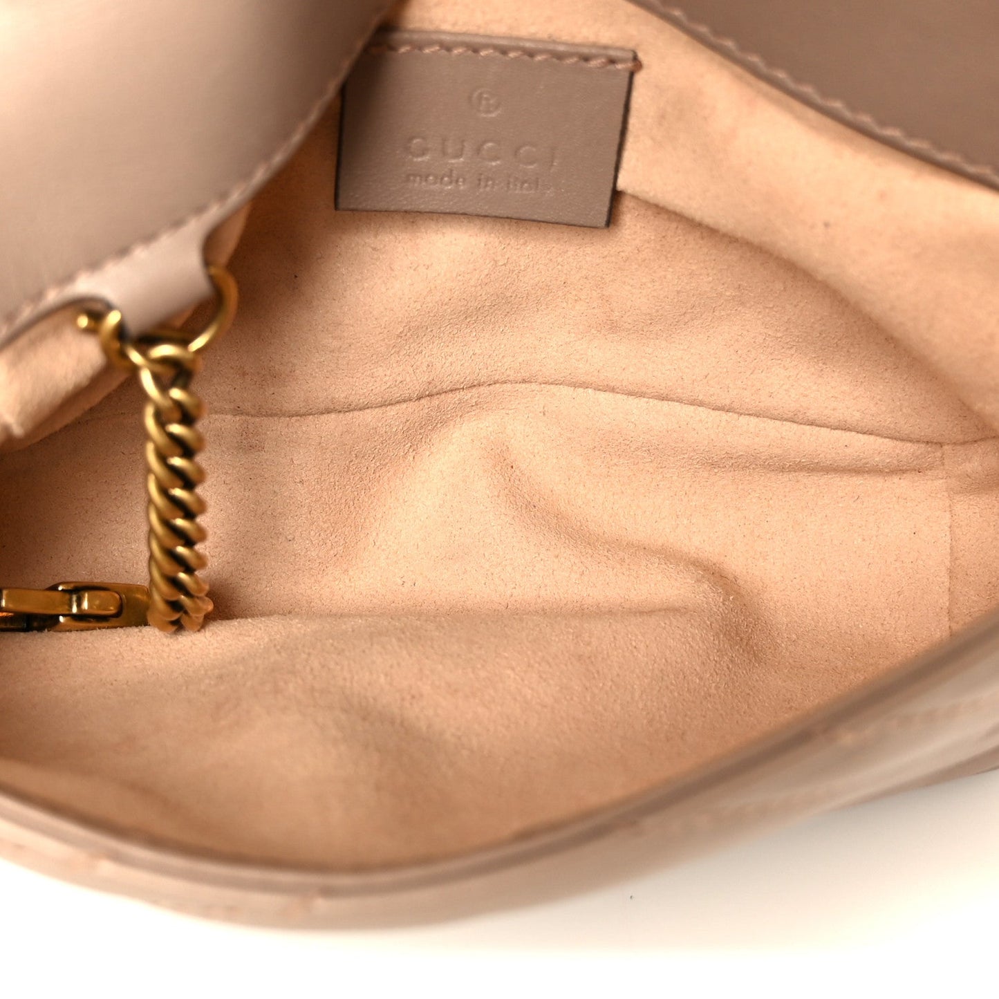 Calfskin Matelasse Super Mini GG Marmont Shoulder Bag Porcelain Rose