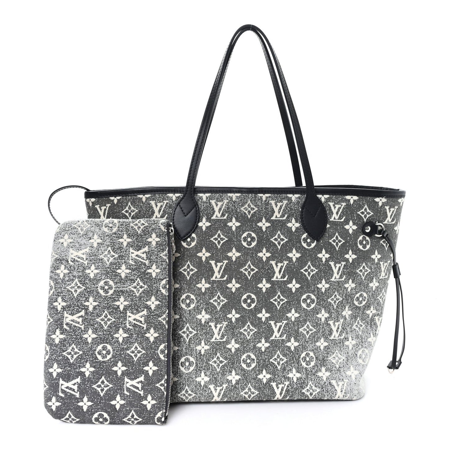 Denim Monogram Jacquard Neverfull MM Grey