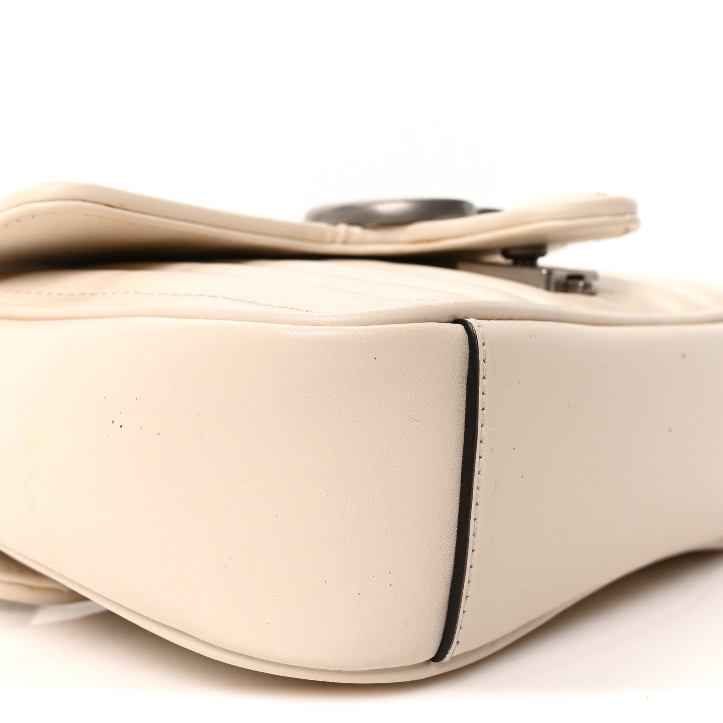 Calfskin Matelasse Aria Mini GG Marmont Shoulder Bag Mystic White