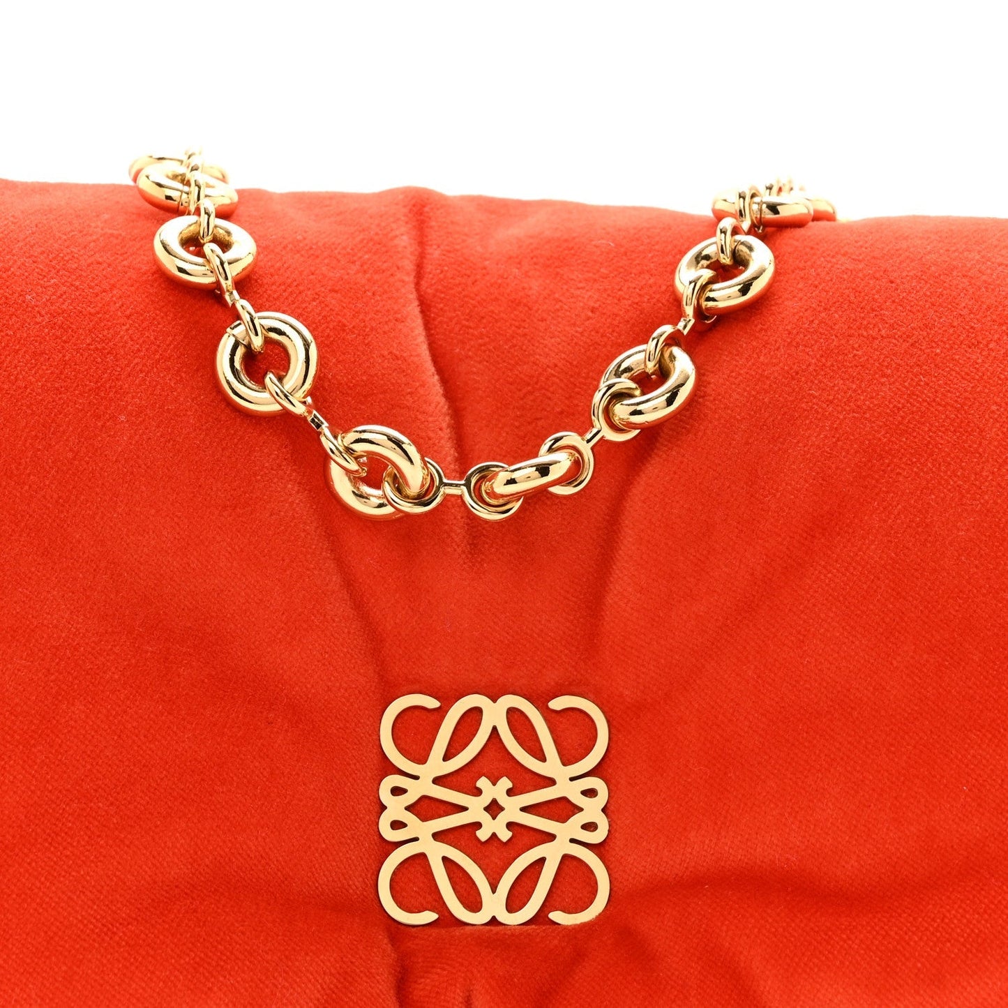 Velvet Mini Goya Puffer Bag Orange