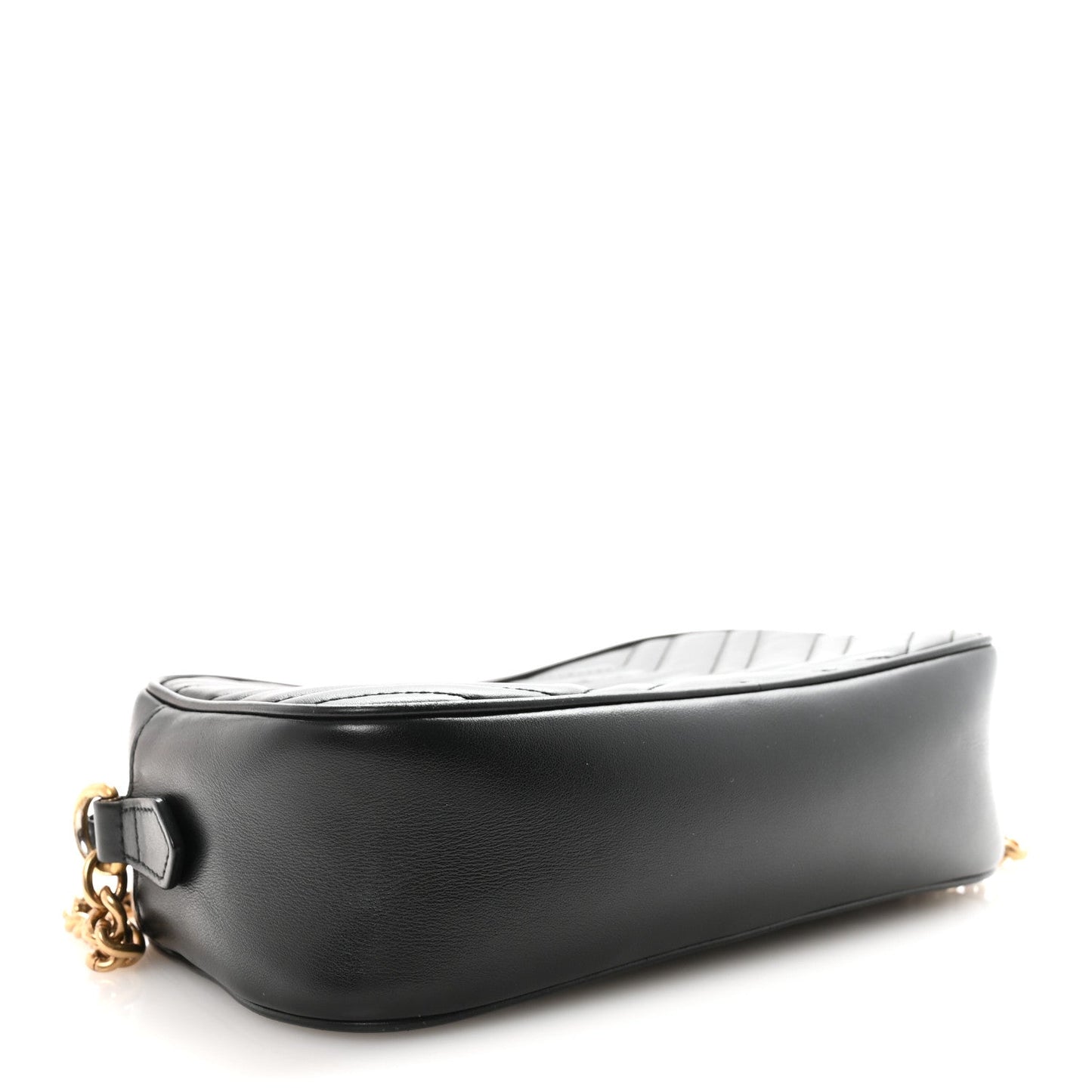 Calfskin Matelasse Small GG Marmont Chain Shoulder Bag Black