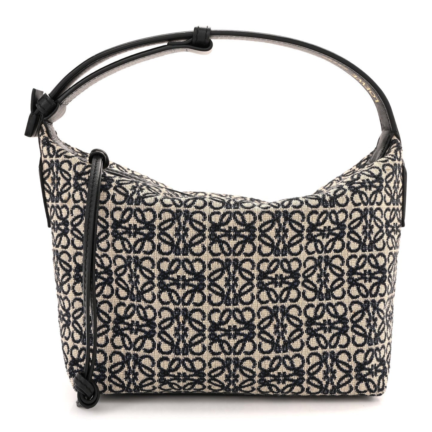 Jacquard Anagram Calfskin Small Cubi Bag Navy Black