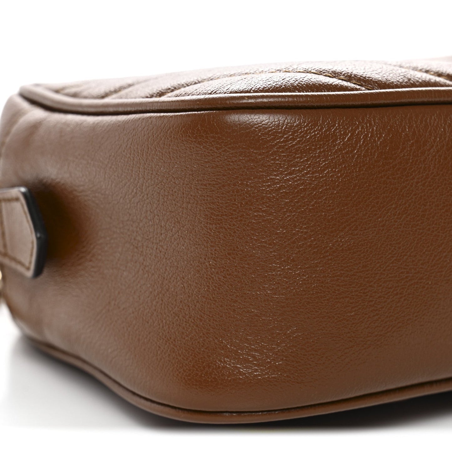 Glazed Calfskin Matelasse Diagonal Small GG Marmont Chain Shoulder Bag Cuir