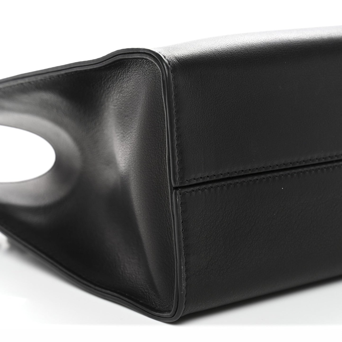 Polished Saddle Calfskin Small Alexia Bag Black