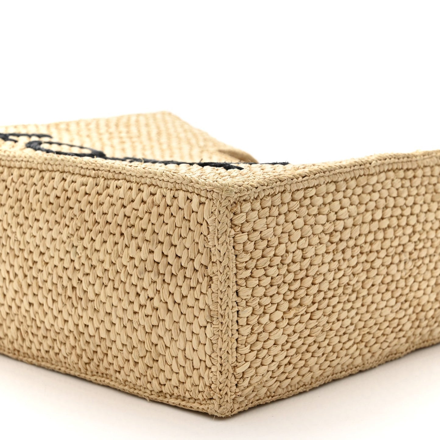 X PAULA'S IBIZA Raffia Font Tote Natural Tan