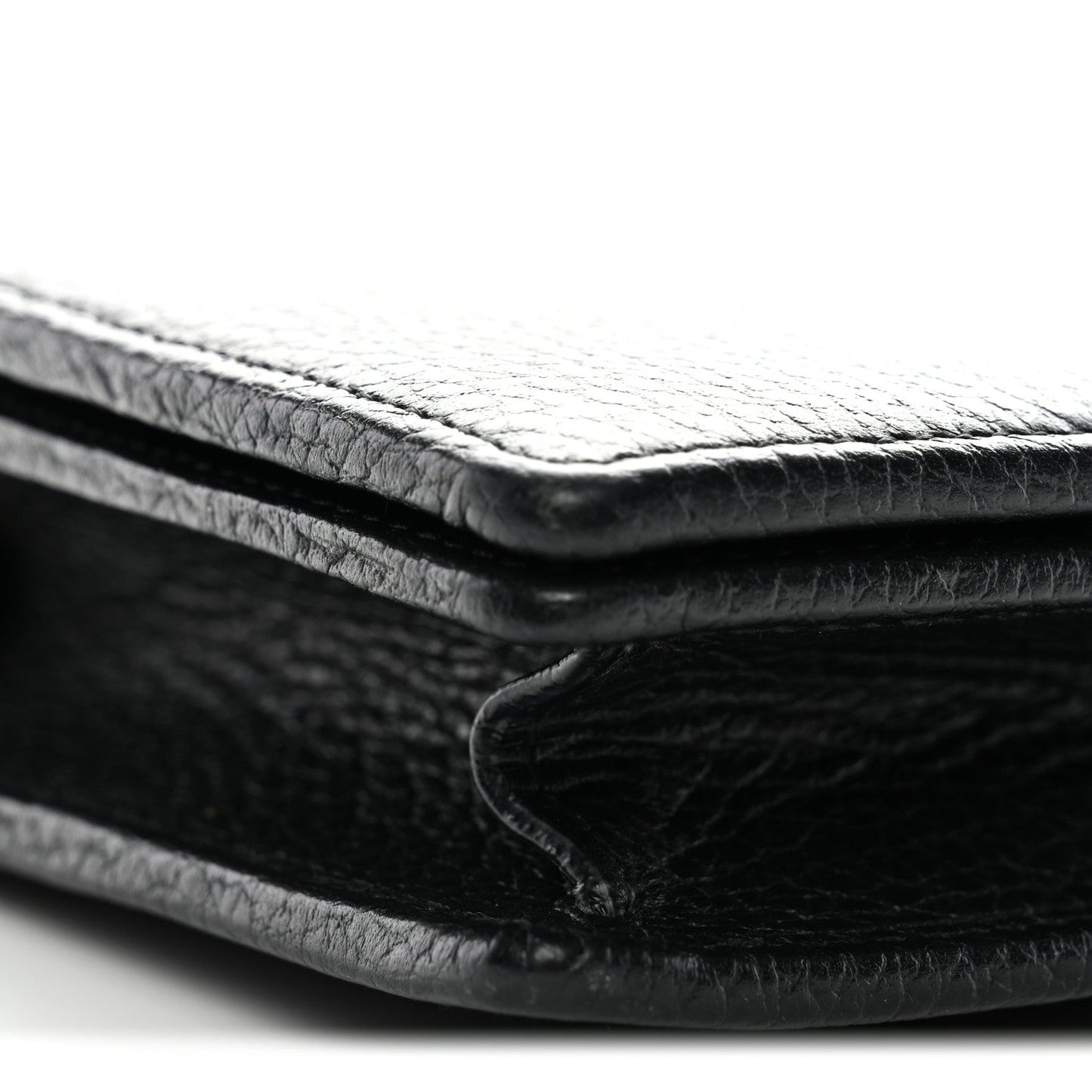Calfskin Mini GG Marmont Chain Wallet Black