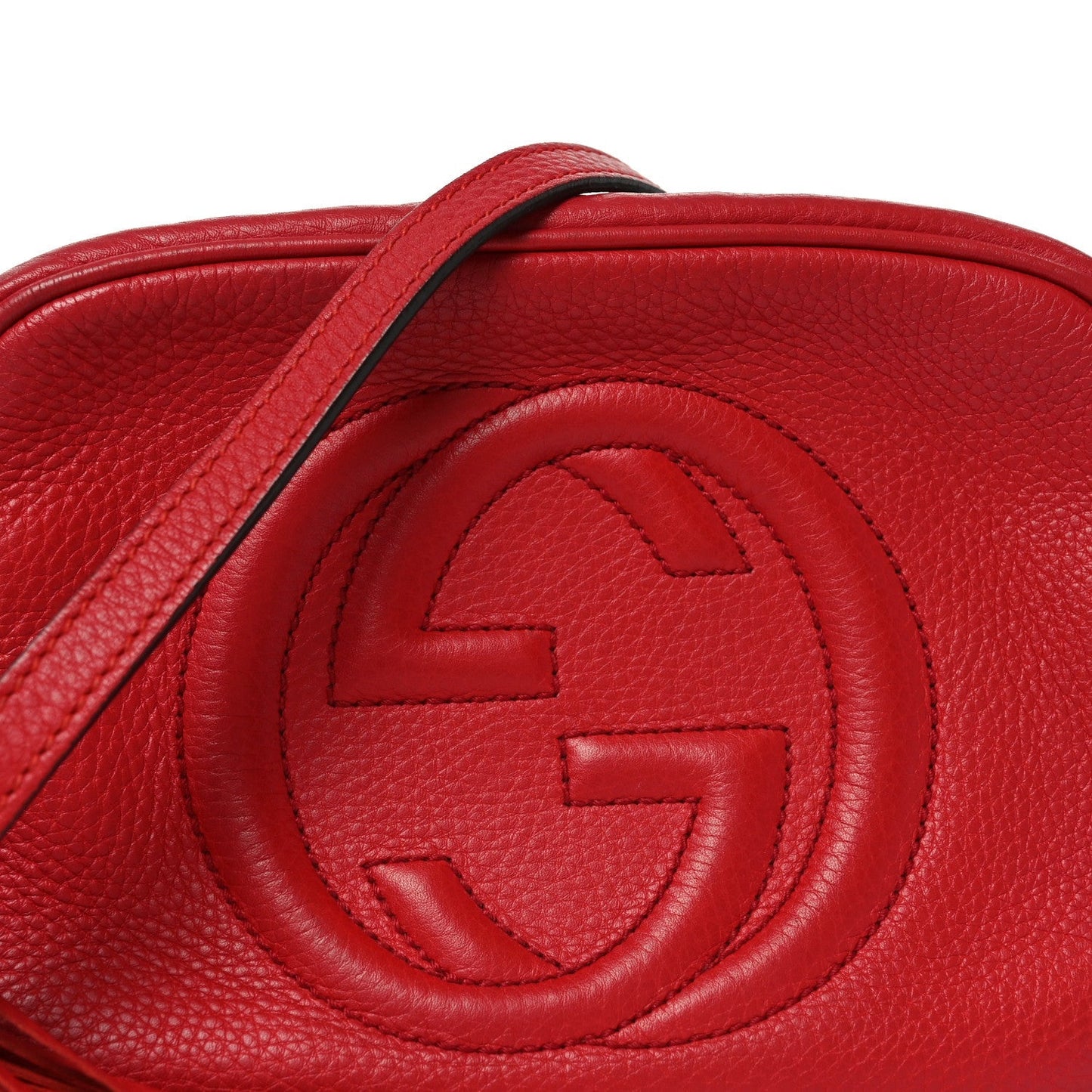 Pebbled Calfskin Small Soho Disco Bag Tabasco Red