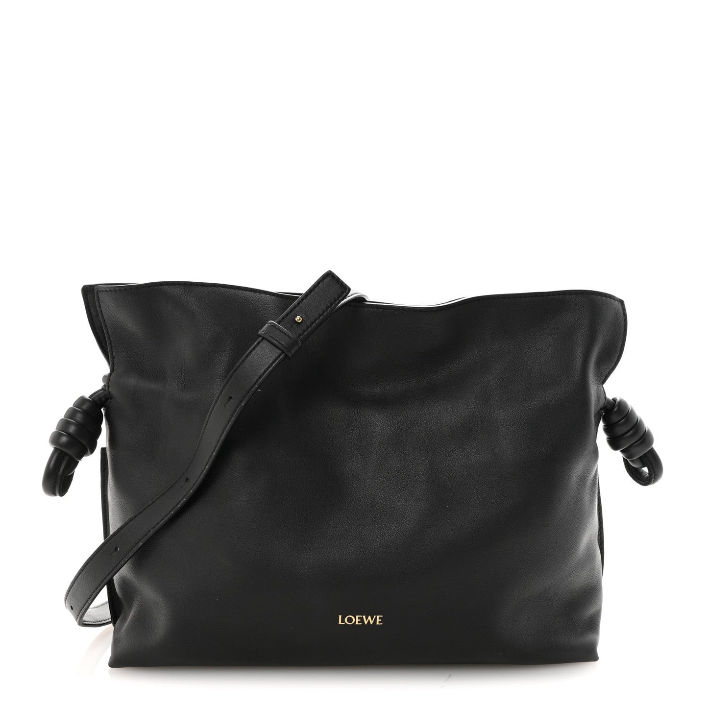 Nappa Medium Flamenco Knot Bag Black