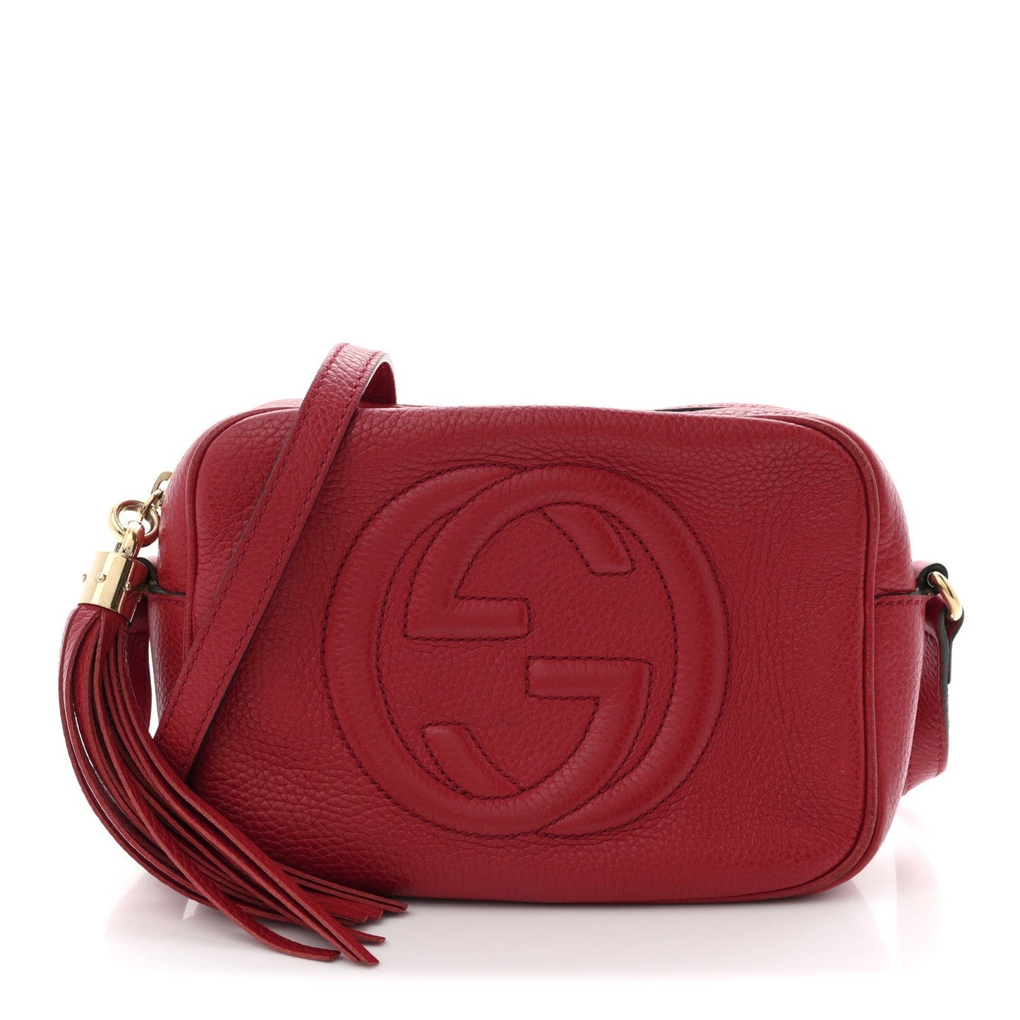 Pebbled Calfskin Small Soho Disco Bag Tabasco Red