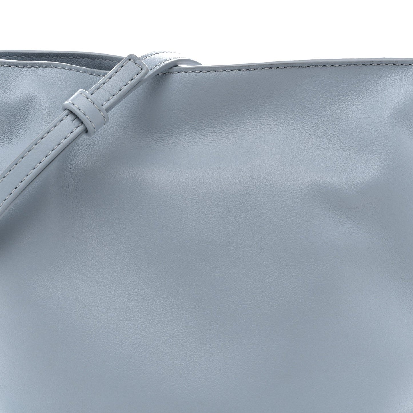 Calfskin Mini Flamenco Knot Clutch Dusty Blue