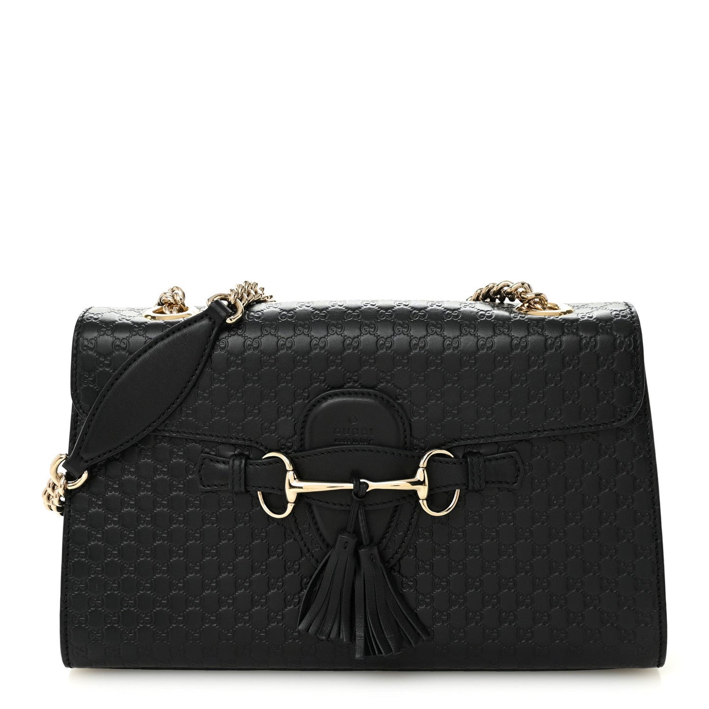 Microguccissima Medium Emily Chain Shoulder Bag Black