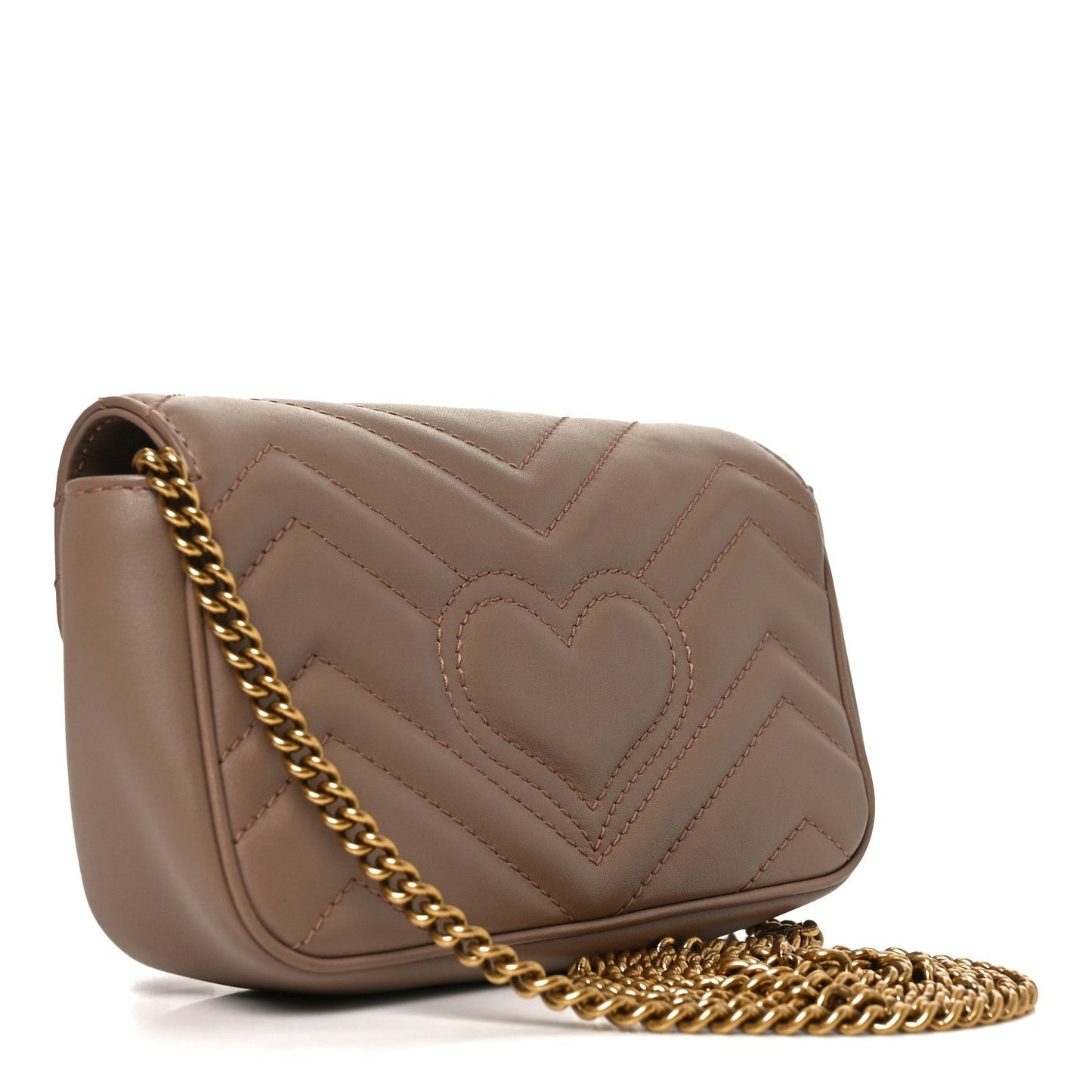 Calfskin Matelasse Super Mini GG Marmont Shoulder Bag Porcelain Rose
