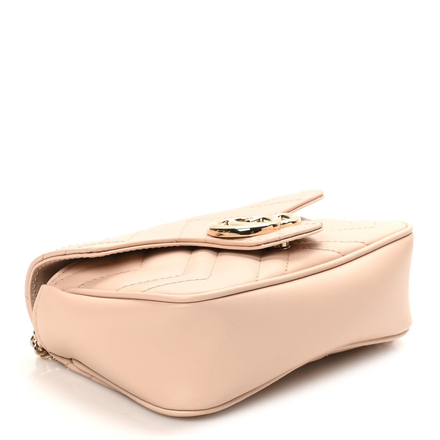 Calfskin Matelasse Super Mini GG Marmont Shoulder Bag Porcelain Rose