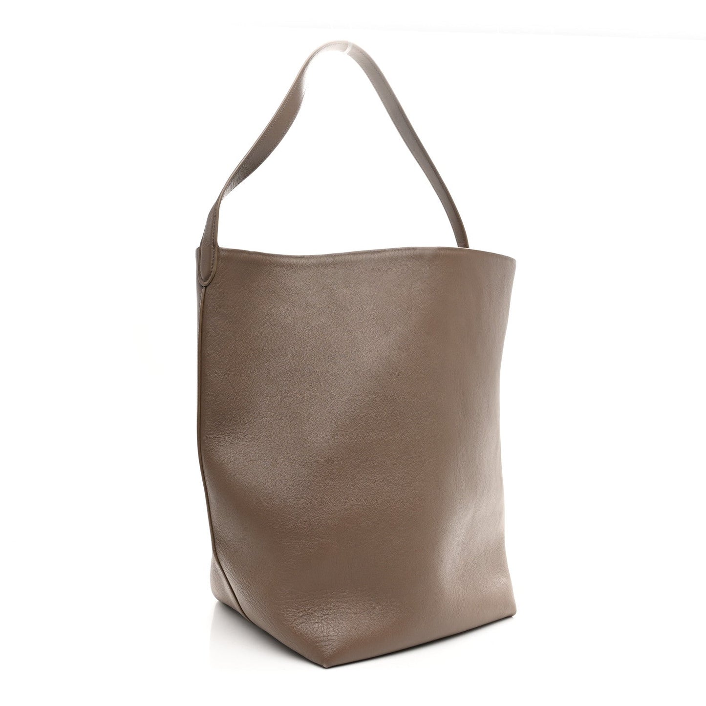 Grained Calfskin Large N/S Park Tote Dark Taupe