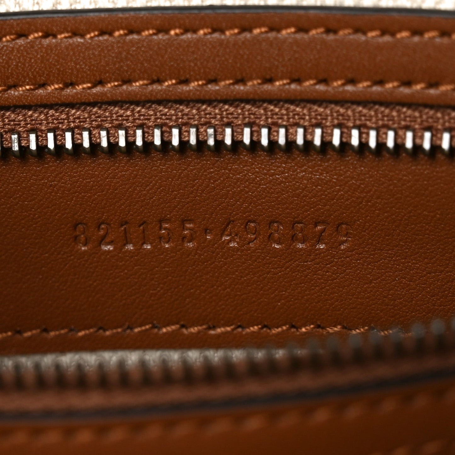 GG Supreme Monogram Textured Calfskin Emblem Small Crossbody Beige Ebony Old Sundial