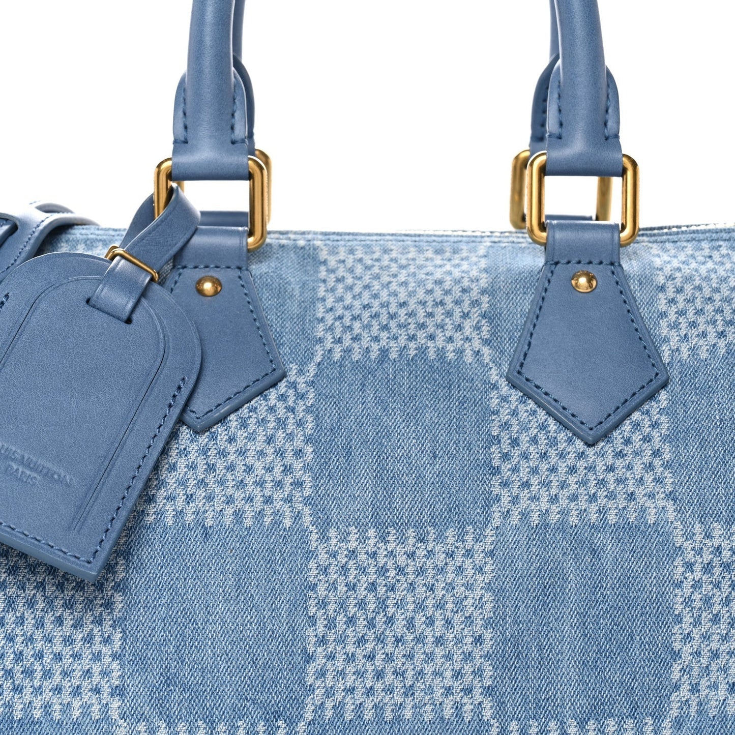 Damier Denim 3D Speedy Bandouliere 30 Denim Blue