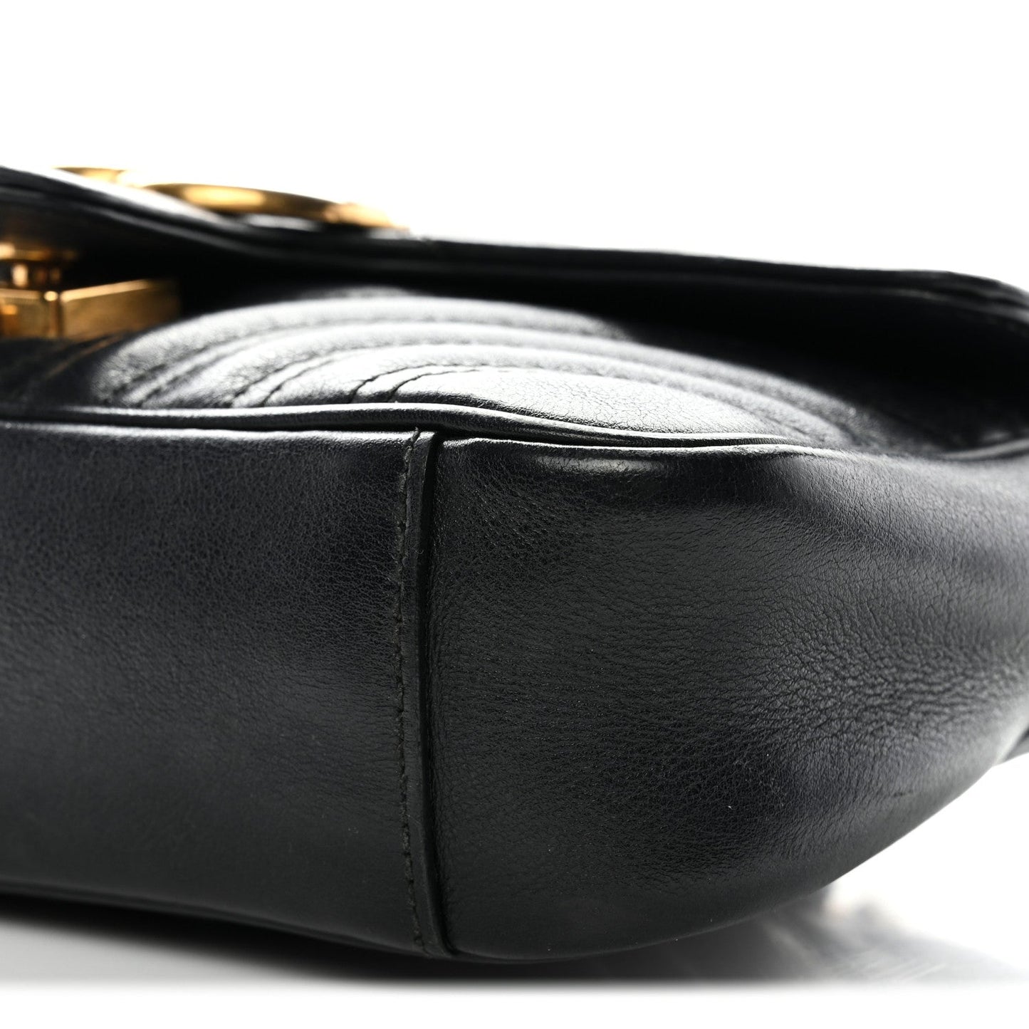Calfskin Matelasse Mini GG Marmont Shoulder Bag Black