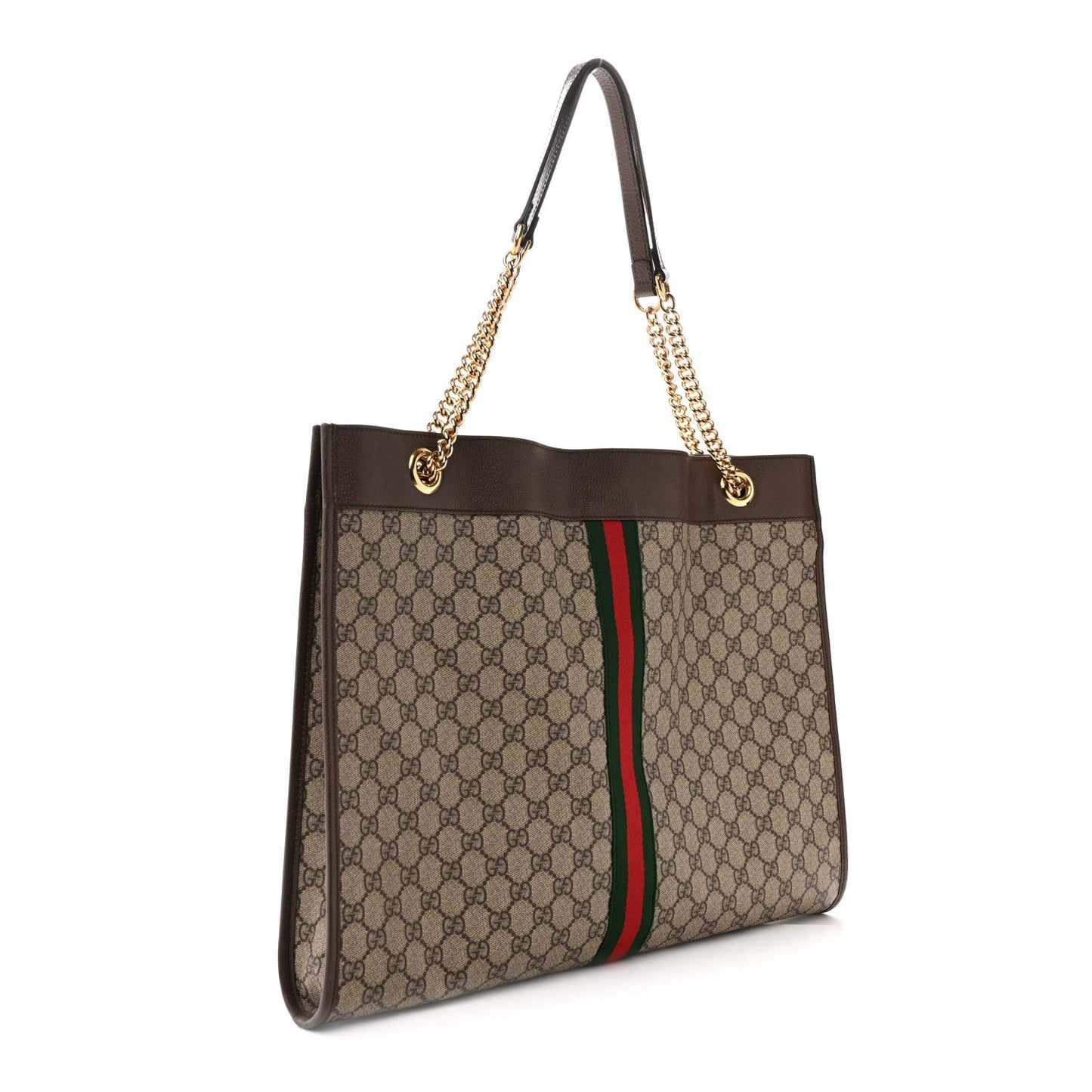 GG Supreme Monogram Large Rajah Chain Tote Beige New Acero