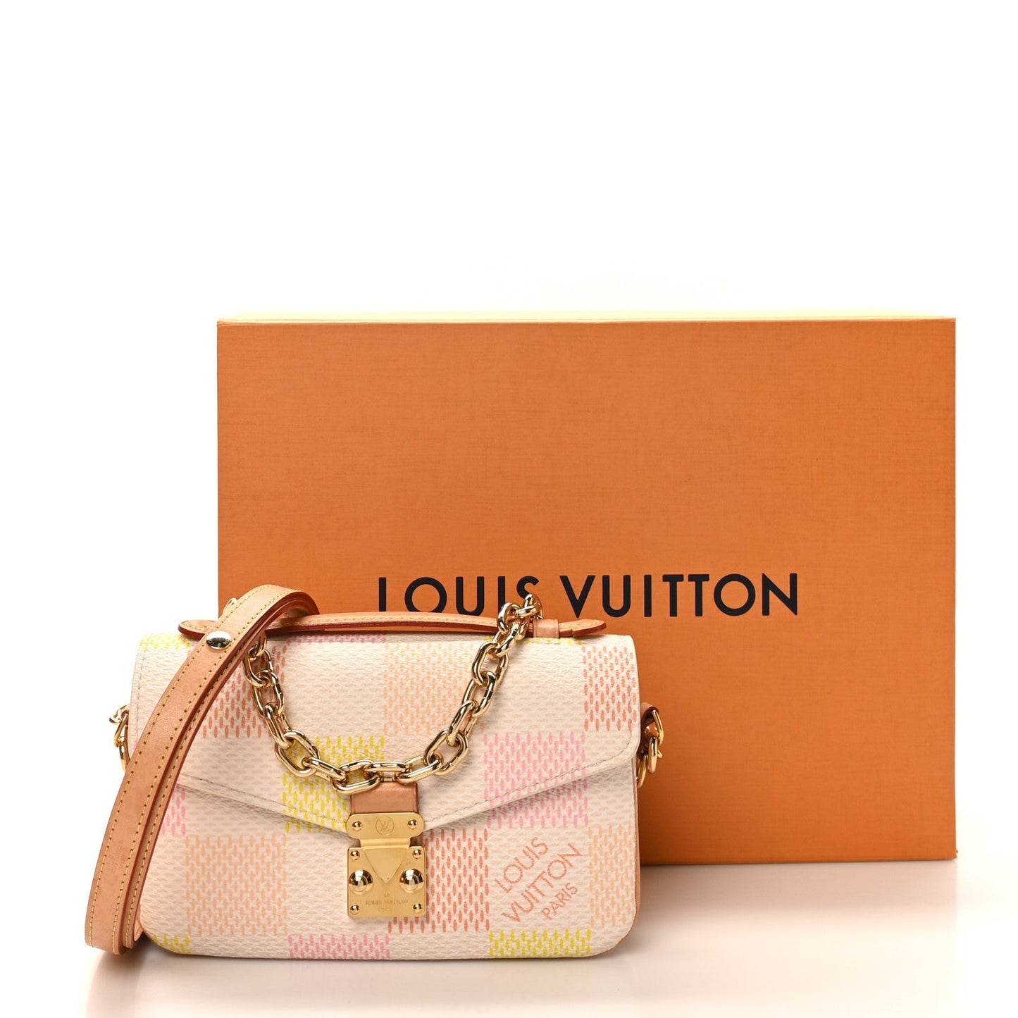 Damier Giant Pochette Metis East West Peach