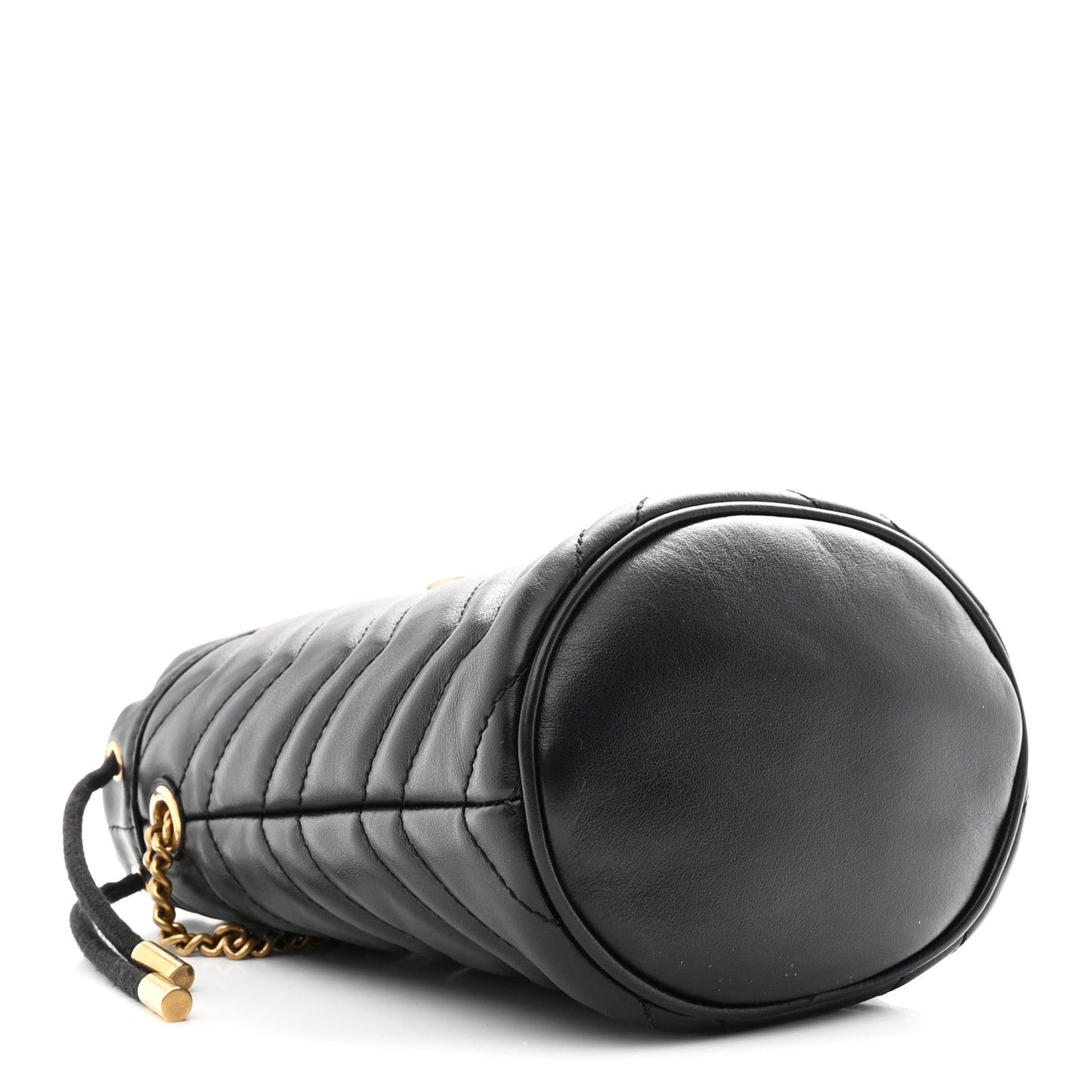 Calfskin Matelasse Mini GG Marmont 2.0 Bucket Bag Black